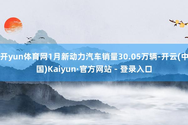 开yun体育网1月新动力汽车销量30.05万辆-开云(中国)Kaiyun·官方网站 - 登录入口