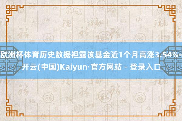 欧洲杯体育历史数据袒露该基金近1个月高涨3.54%-开云(中国)Kaiyun·官方网站 - 登录入口