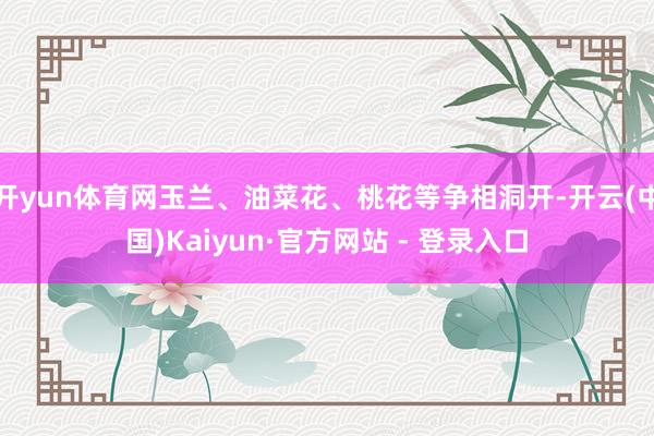 开yun体育网玉兰、油菜花、桃花等争相洞开-开云(中国)Kaiyun·官方网站 - 登录入口