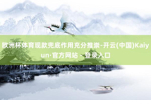 欧洲杯体育现款兜底作用充分推崇-开云(中国)Kaiyun·官方网站 - 登录入口