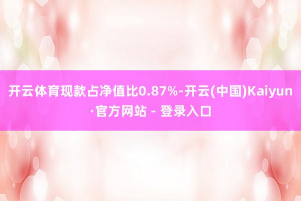 开云体育现款占净值比0.87%-开云(中国)Kaiyun·官方网站 - 登录入口